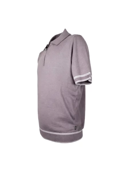 Lniana koszulka polo Boss szara