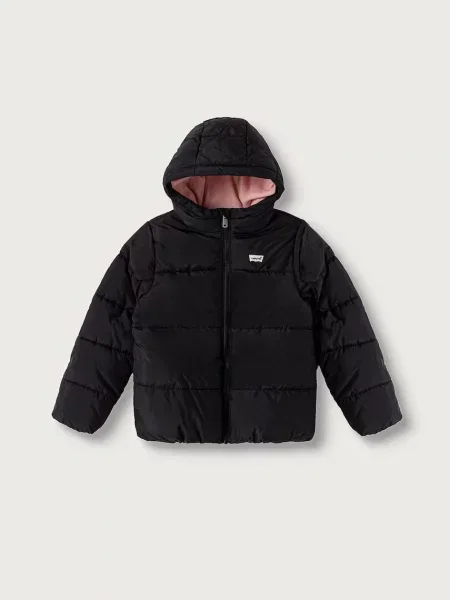Levi's geacă petrecută pentru copii CORE BATWING PUFFER negru