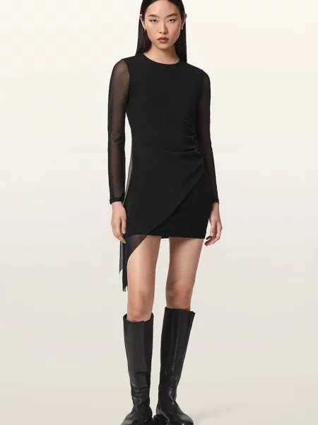 AllSaints rochie RILEY SL negru