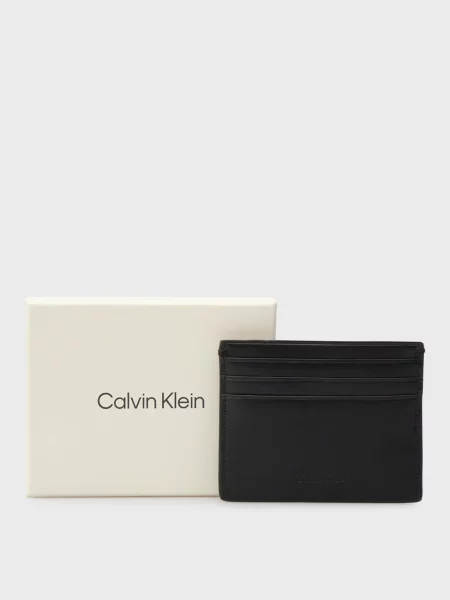 Кожаный кошелек Calvin Klein черный