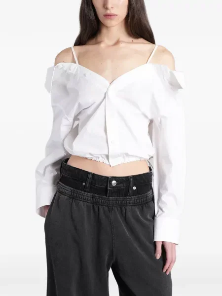 Decupat cămașă Alexander Wang alb