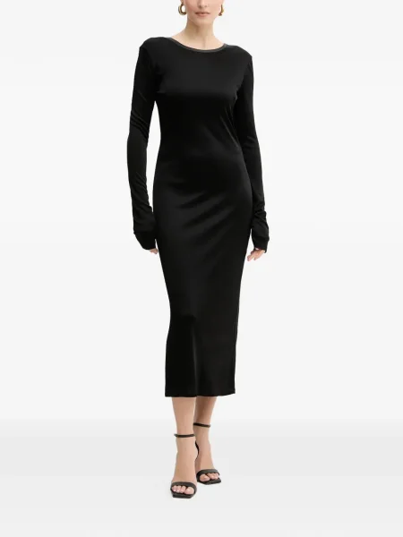Rochie maxi Patrizia Pepe până la genunchi de costum negru
