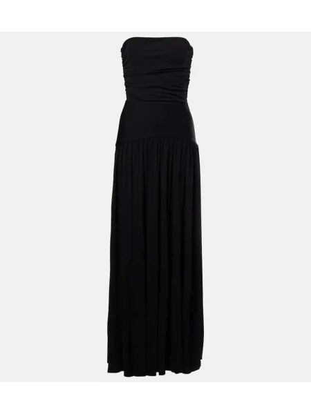 Rochie maxi Staud din jerseu de costum negru