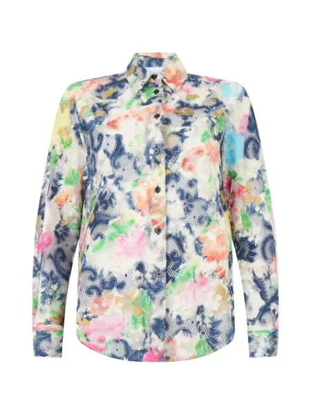 Cămașă Moschino cu model floral cu imagine alb