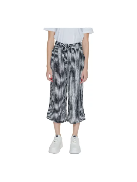 Lniane kuloty Only o krotszym kroju czarne