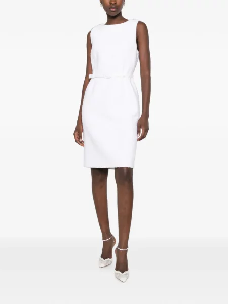 Cu centură rochie mini Andiata tricotate alb