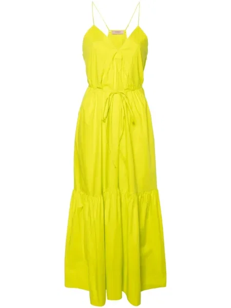 Rochie maxi Twinset din poplin de costum verde