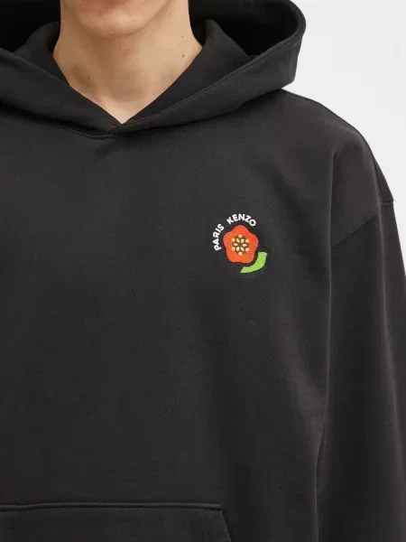 Свитер Kenzo с капюшоном с аппликацией черный