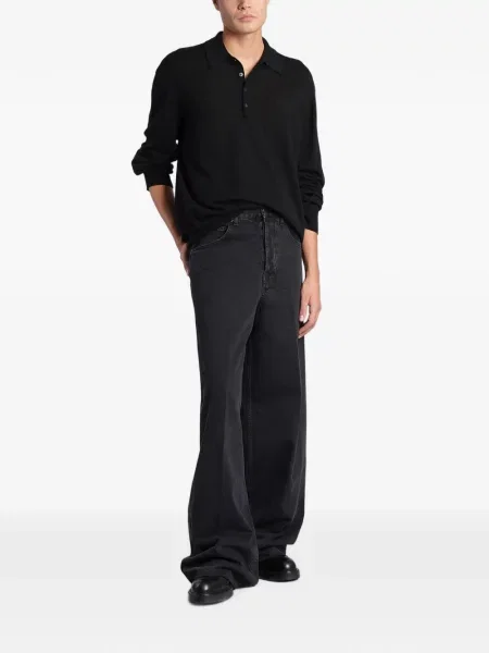 Lung tricou polo Anips negru
