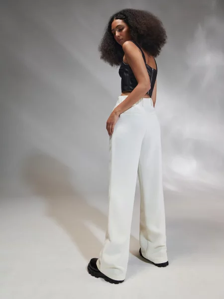 Штани high waist loose нюдовий