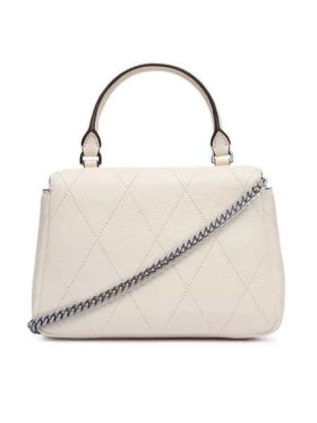 Tory Burch Ročna torba Charlie Quilted Mini Top Handle Chain Wallet Kremna