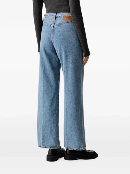 Blugi cu picior larg Levi's® din piele cu cordon cu talie înaltă albastru