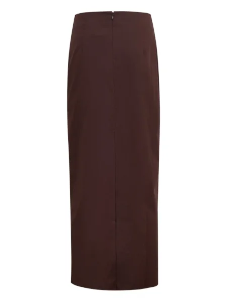 Fustă midi Clea până la genunchi maro