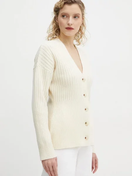 Bruuns Bazaar kardigan wełniany beżowy