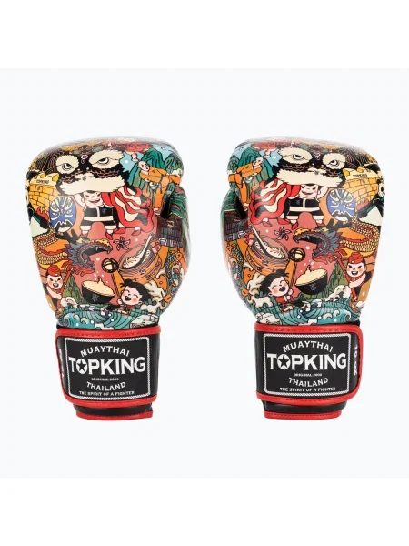 Top King Boxing Culture черни/червени боксови ръкавици черно
