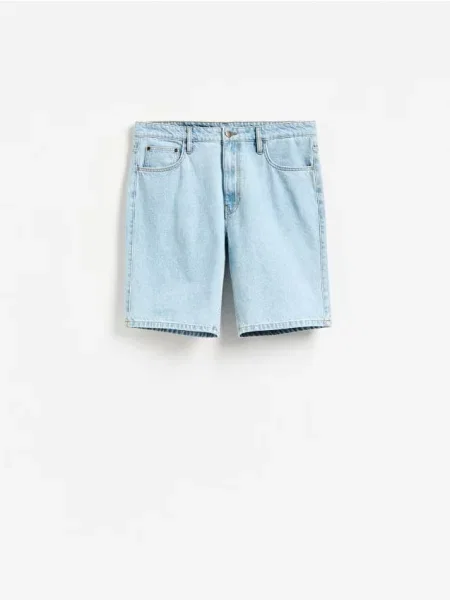 Reserved Pantaloni scurți straight din denim albastru