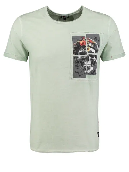 Key Largo Tricou verde mentă negru