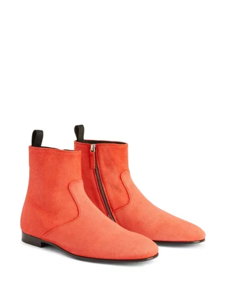 Cizme scurte Giuseppe Zanotti din piele de căprioară roșu