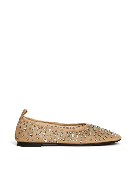 Balerinki Tory Burch beżowe