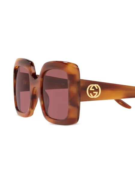 Okulary kwadratowe Gucci Eyewear brązowe