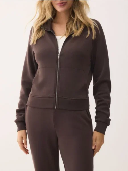 Reserved Rozpinana bluza ze stójką brązowy