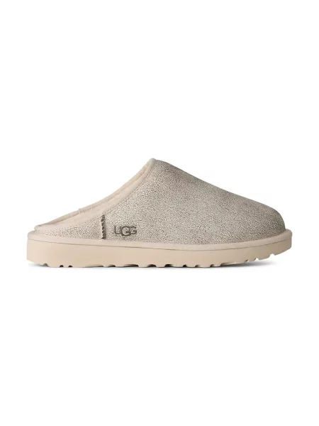 UGG Pantofle kožené M Classic Slip-On Crackle béžové