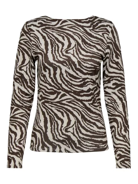 ONLY Tricou maro închis / murdar alb