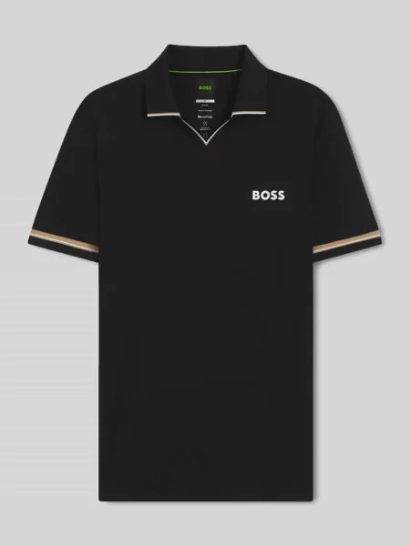 Koszulka polo o kroju slim fit z nadrukiem z logo model PL_TOC SERVE 2' Boss Green czarna