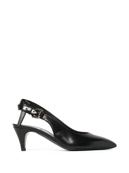 Pantofi cu toc Moschino din piele slingback cu legături negru