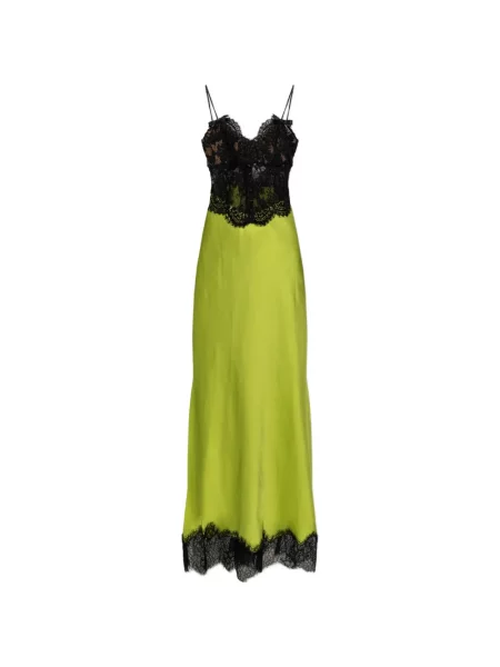 Rochie midi Self-portrait din satin verde