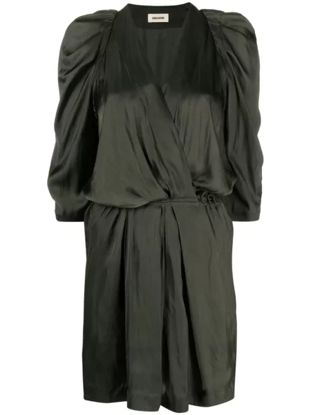 Rochie Zadig&voltaire din satin plisată verde