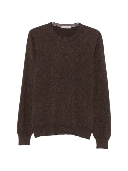 Lung hanorac crewneck Fileria cu decolteu rotund maro