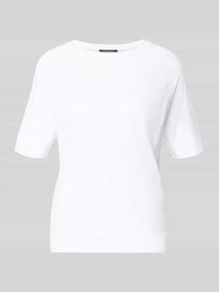 T-shirt z mieszanka lyocellu i bawełny z okrągły dekolt Luisa Cerano biała
