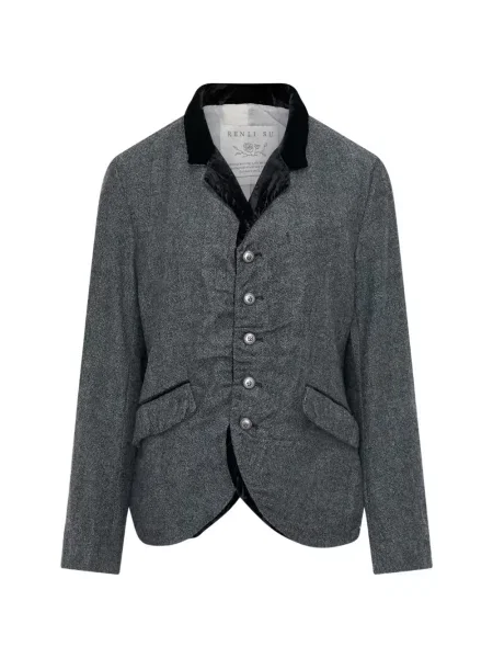 Sacou Renli Su cu model herringbone gri