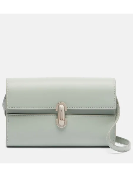 Geanta de piele Savette din piele verde