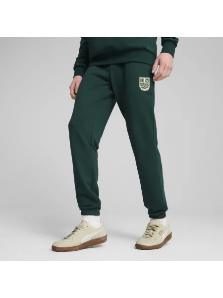 PUMA spodnie dresowe z grafiką SPORTS LEGACY Akcesoria S zielony