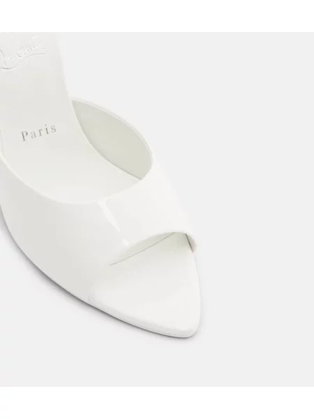 Kožené lakované mules Christian Louboutin biela