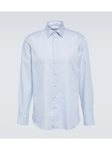 Košile Etro s paisley potiskem modrá
