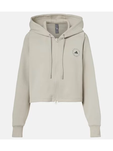 Bluza z kapturem Adidas By Stella Mccartney z dżerseju szara