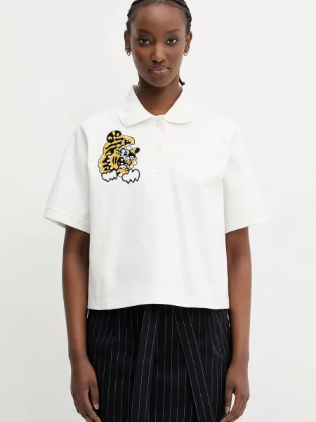 Bombažen polo Kenzo bela