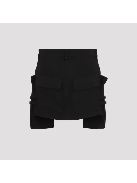 Spódnica mini Rick Owens wełniana czarna