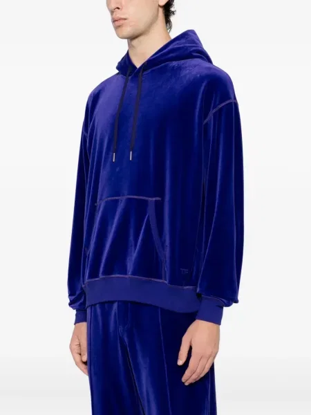 Hanorac cu glugă Tom Ford din velur violet