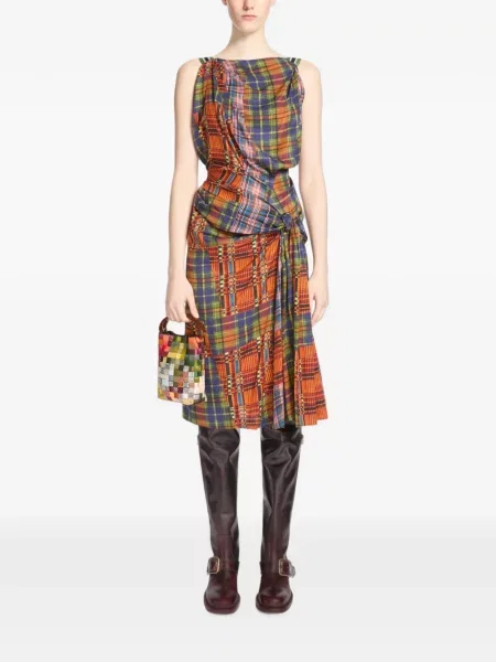 Rochie Dries Van Noten drapată portocaliu