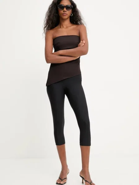 Однотонная блузка Answear.lab коричневая