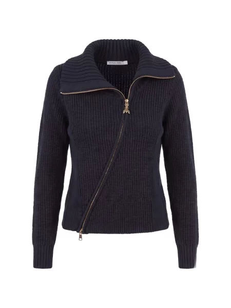 Cardigan Patrizia Pepe asimetric albastru