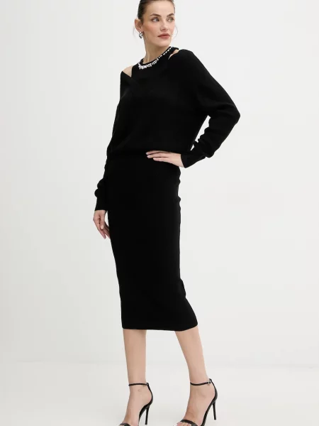 Сукня з додаванням вовни Liu Jo maxi пряма чорний