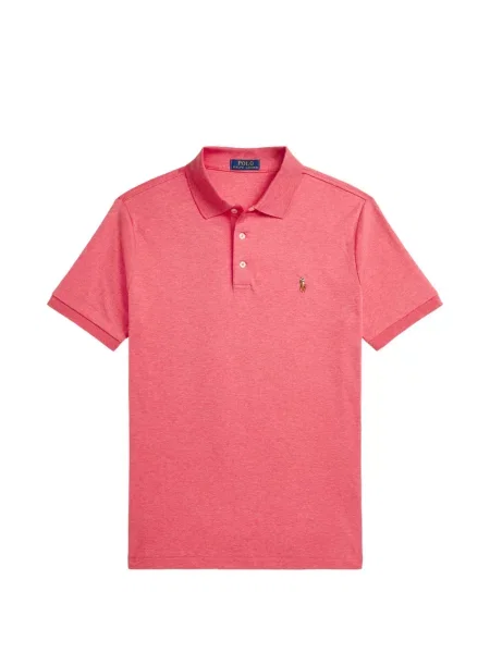 Matlasat tricou polo Polo Ralph Lauren cu decolteu rotund cu autograf roșu