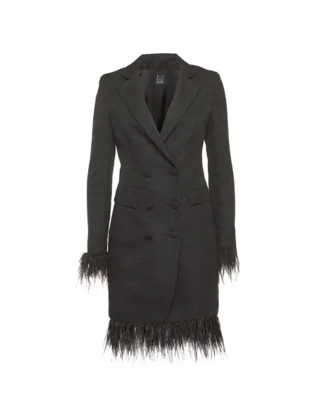 Rochie mini 8 By Yoox cu pene din tweed negru