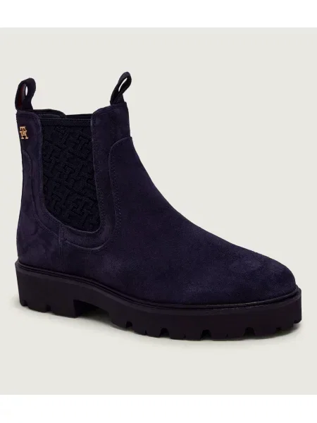 Tommy Hilfiger Bokacsizma | hasított bőr kék