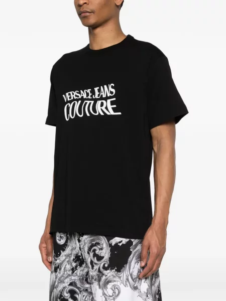 Μπλούζα Versace Jeans Couture με αυτόγραφο μαύρο